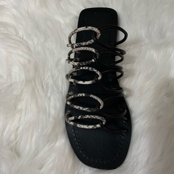 New in Box Ted Baker Teppo Snake Print Spaghetti Strap Flat Sandal - Picture 3 of 6